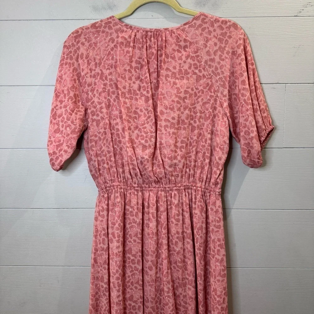 Nine West Pink and White Pleated Maxi Sundress Size Small